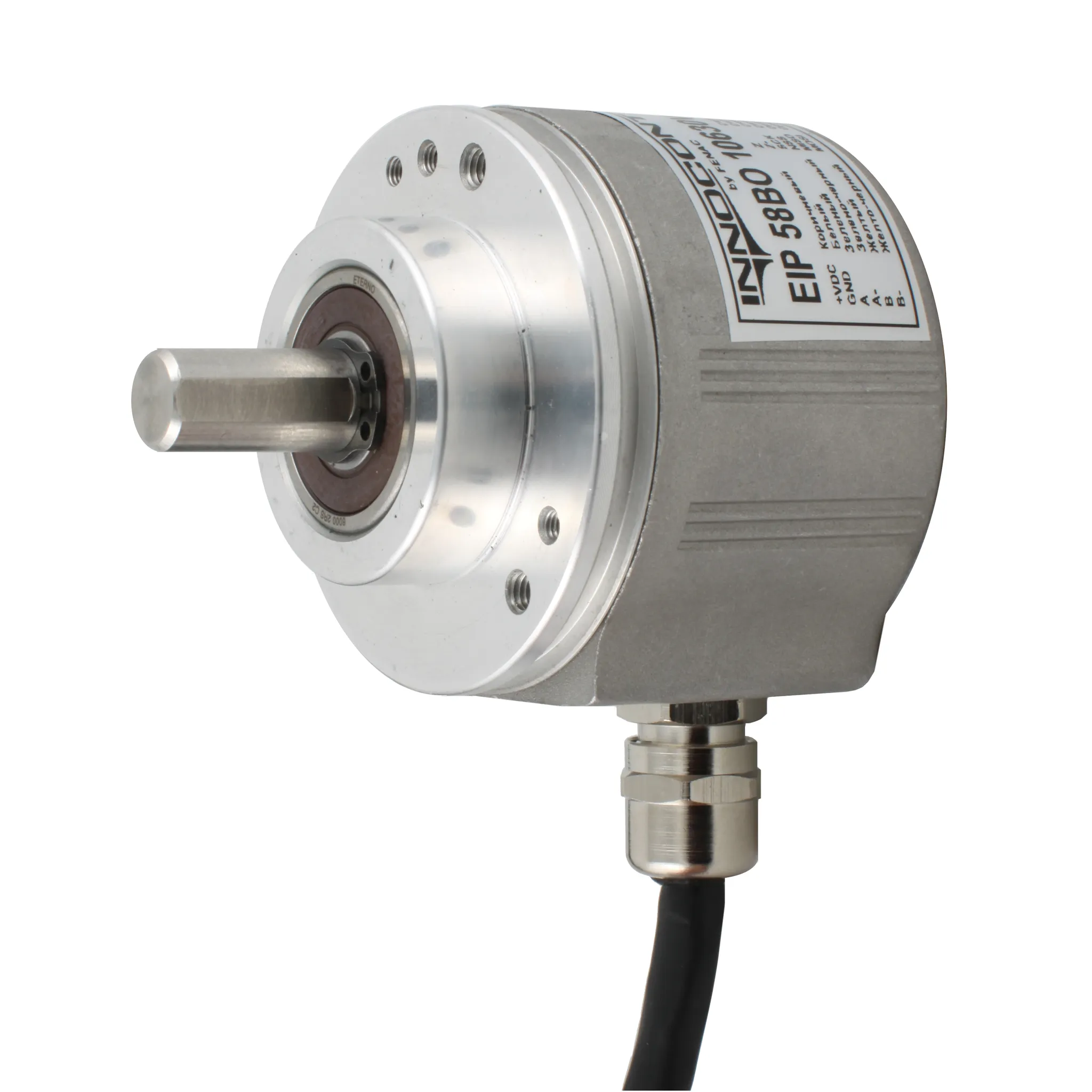 Инкрементальный программируемый энкодер D=58мм, выступающий вал 10мм, 3000 имп/об, 5…30VDC, выход TTL/HTL с инверсие