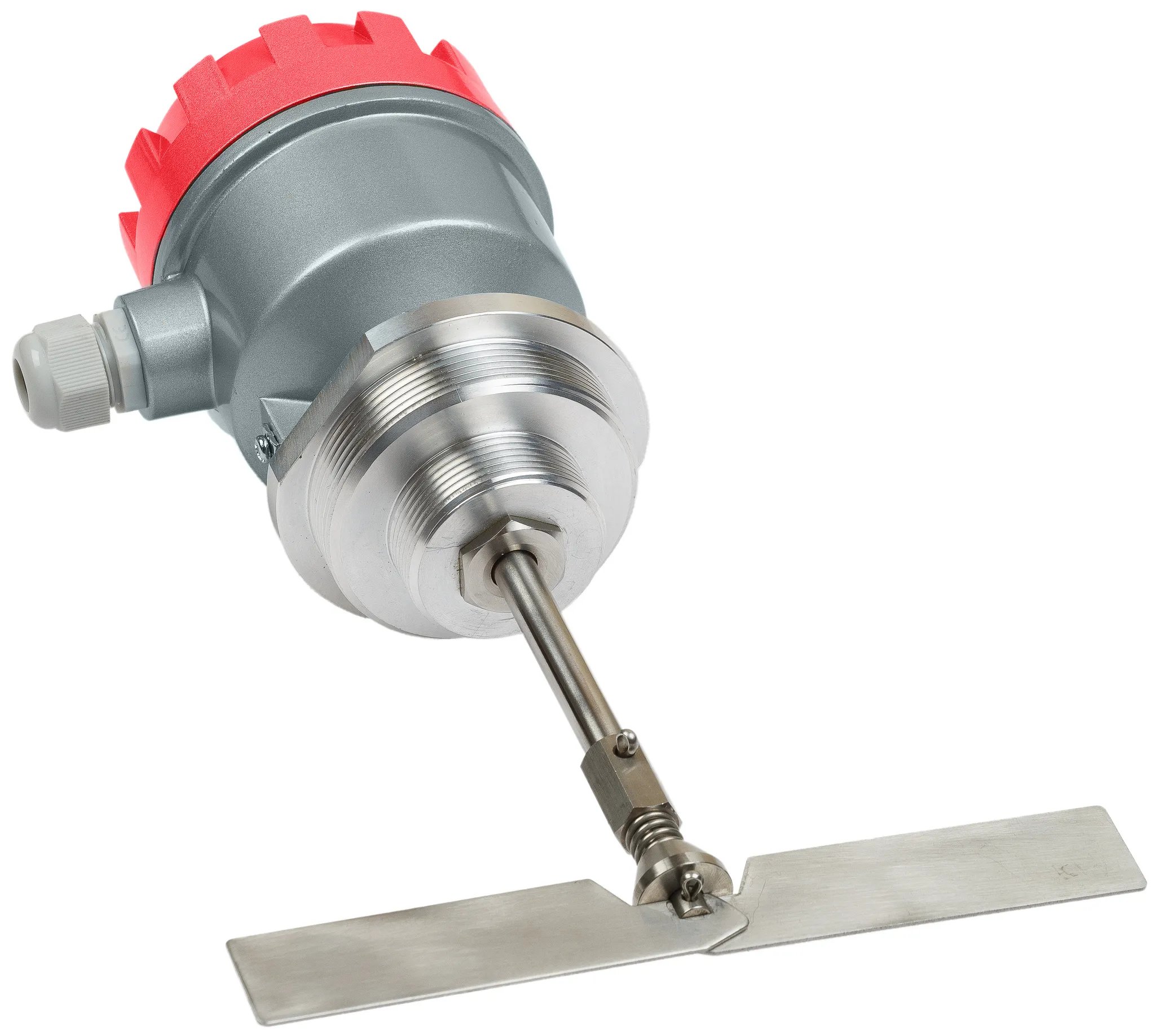 Механический ротационный датчик предельного уровня сыпучих материалов в алюм. корпусе, взрывозащ. ТР ТС 012/2011, -40 +80 С, Рmax=0.8 bar, 24 VDC, IP66, лопасть складная двухсторонняя 28х200 мм, нерж. сталь, скорость вращения 1 об/мин, соединение- резьба 