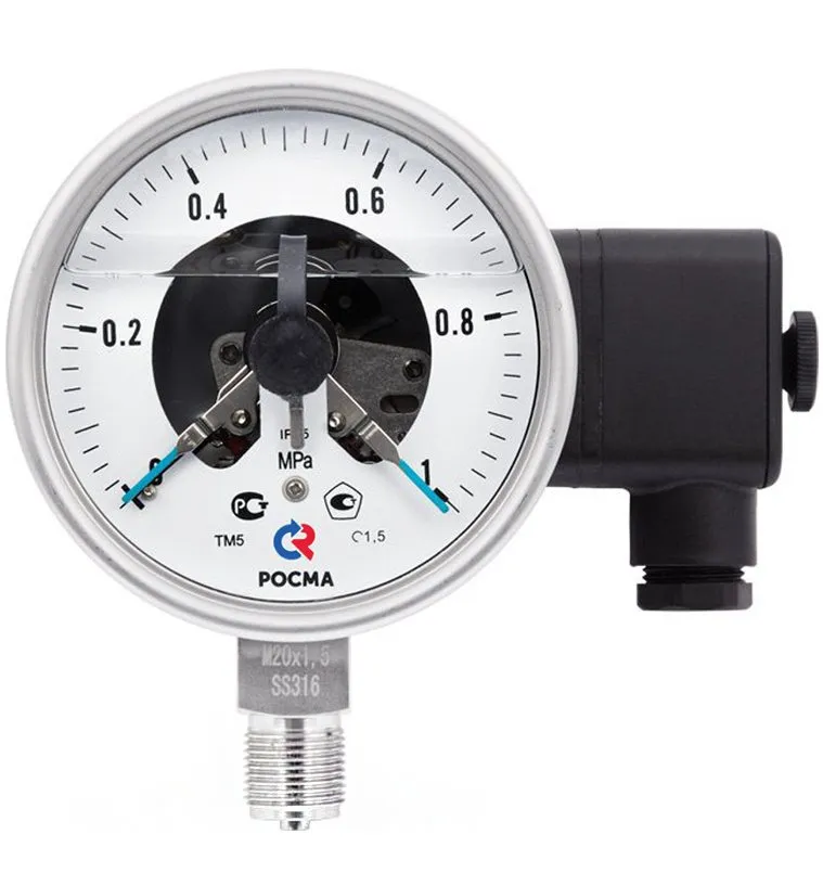 Манометры ТМ-521.05 и ТМ-621.05 кор­ро­зи­он­но­стой­кие виб­ро­ус­той­чи­вые с элек­тро­кон­такт­ной при­став­кой