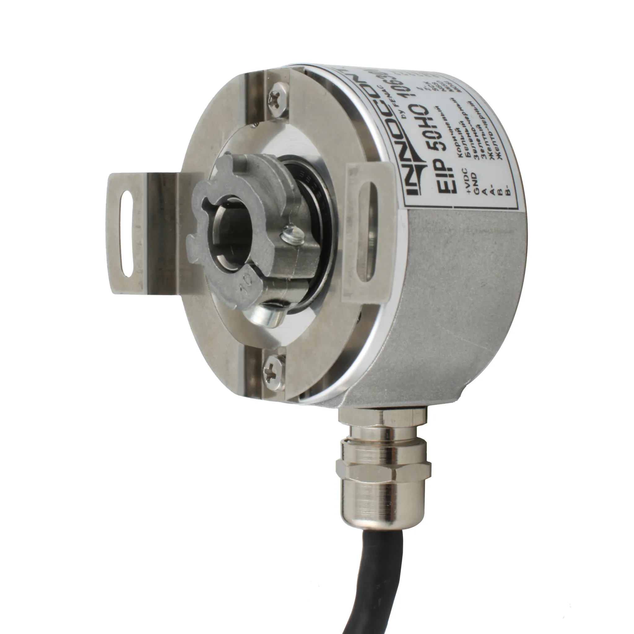 Инкрементальный программируемый энкодер D=50мм, полый вал 10мм, 3000 имп/об, 5…30VDC, выход TTL/HTL с инверсией, IP