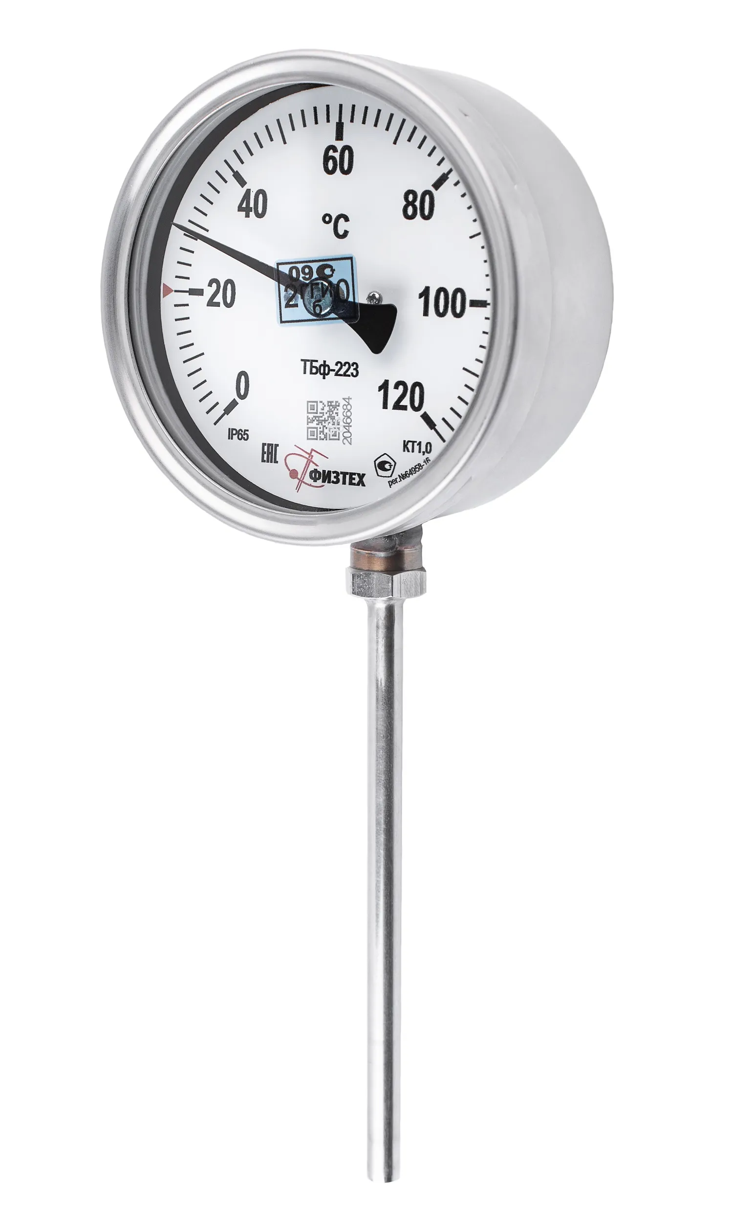Термометры биметаллические коррозионностойкие ТБф-223 IP65 с возможностью гидрозаполнения (Диаметр: 100 мм, 160 мм)