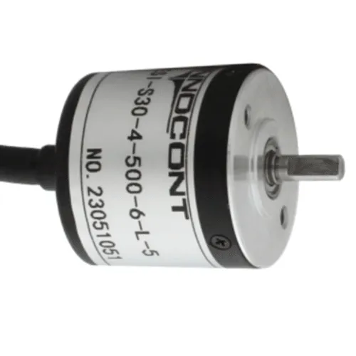 Инкрементальный энкодер D=30мм, выступающий вал 4мм, 200 имп/об, 24VDC, выход HTL, IP54, -20…+80°C, аксиальный кабель 2м