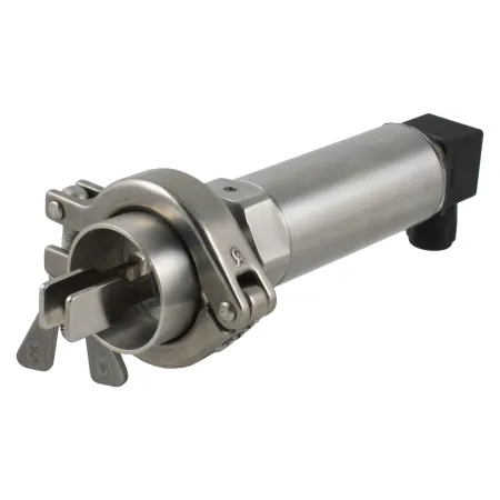 Вибрационный датчик предельного уровня жидкостей, -40 +150°С, Pmax=40 bar, 12 - 55 VDC, IP65, соединение - Clamp DN40, удлинение 40 мм, нерж. сталь 316L, электрополировка зондов, шероховатость ≤ 0,6 мкм, выход PNP/NPN, разъем DIN 43650