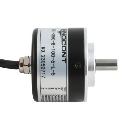 Инкрементальный энкодер D=40мм, выступающий вал 8мм, 360 имп/об, 5VDC, выход TTL, IP54, -20…+80°C, радиальный кабель 2м