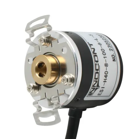 Инкрементальный энкодер D=40мм, полый вал 8мм, 200 имп/об, 5VDC, выход TTL, IP54, -20…+80°C, радиальный кабель 2м